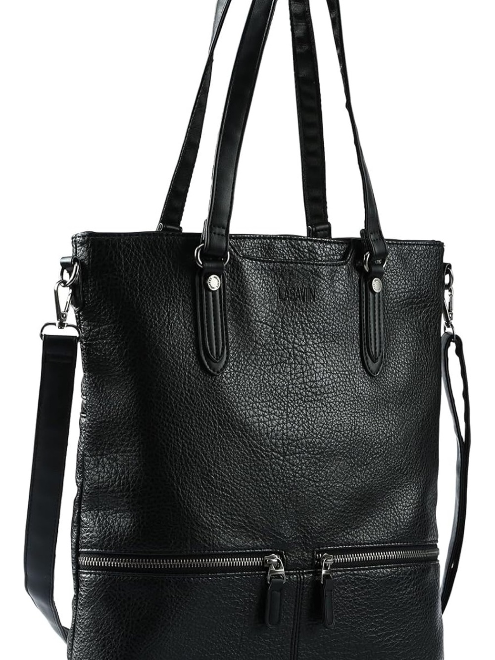 LASAVIN Black Pebbled Leather laptop tote - Picture 8 of 11